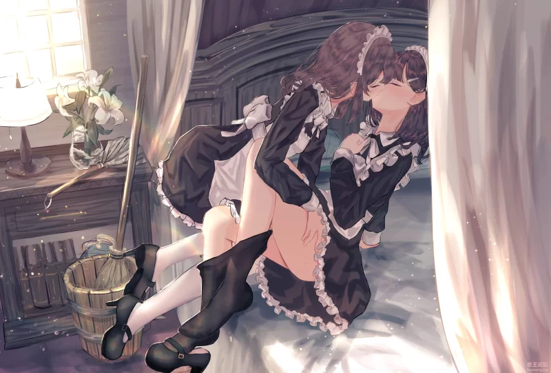 yande.re 1073887 benevole heels maid pantyhose skirt_lift yuri.jpg