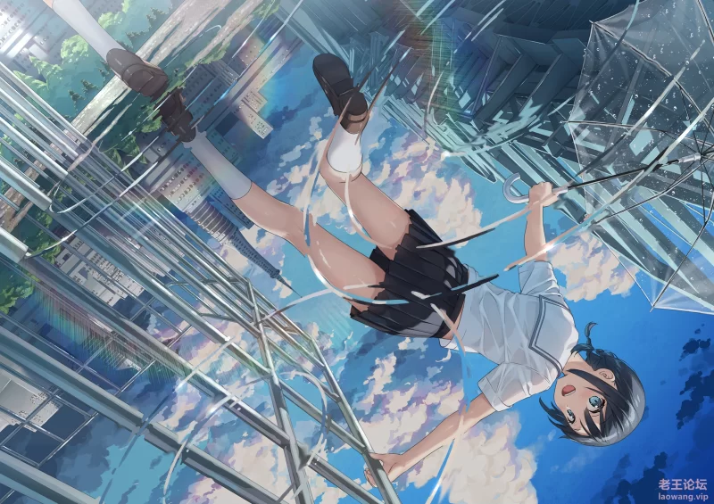 yande.re 1097924 ass bra detexted kantoku see_through seifuku umbrella wet wet_clothes.gif